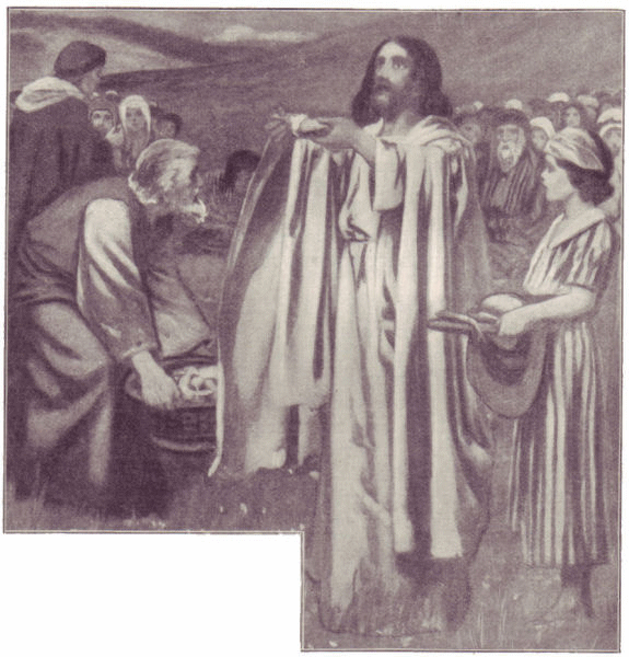 Jesus blesses the food