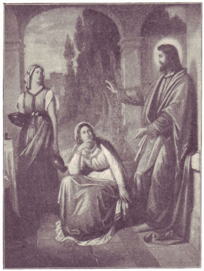 Jesus at the home of Mary and Martha