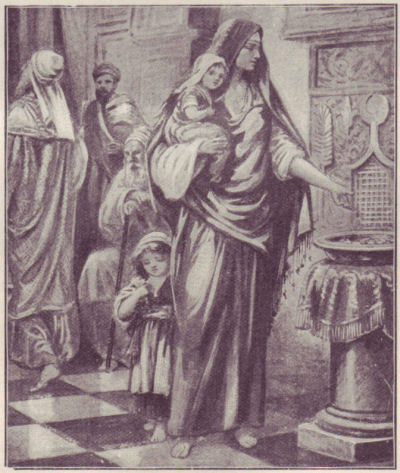 The poor widow drops in two little coins