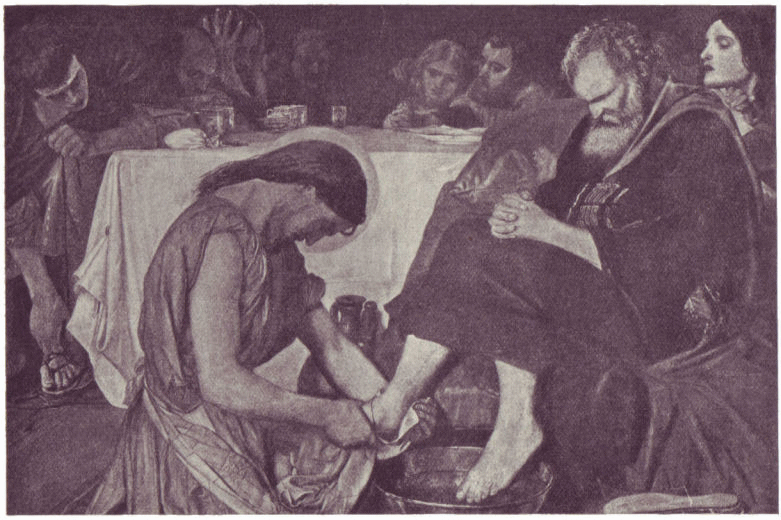 Jesus washes the feet of Peter