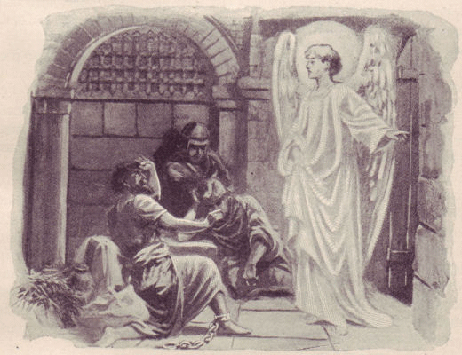An angel enters the prison cell