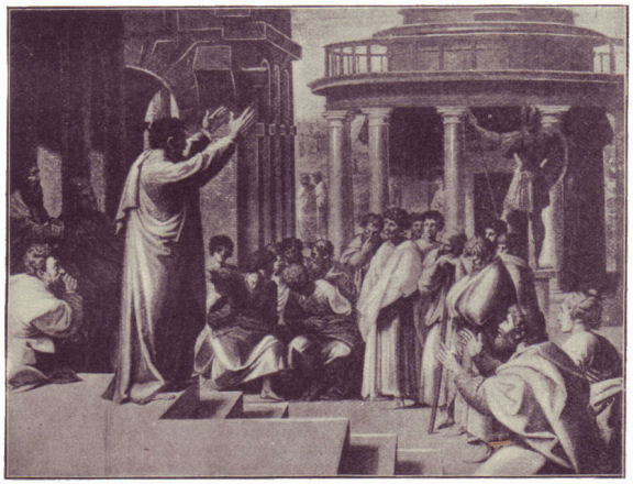 Paul preaching on Mars' Hill