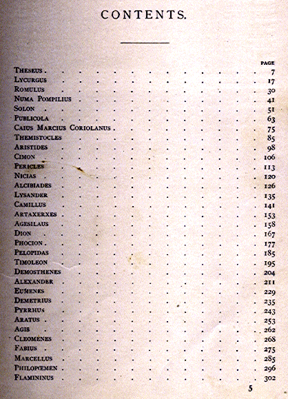 [Contents, Page 1 of 2] from Young Folks Plutarch by Rosalie Kaufman
