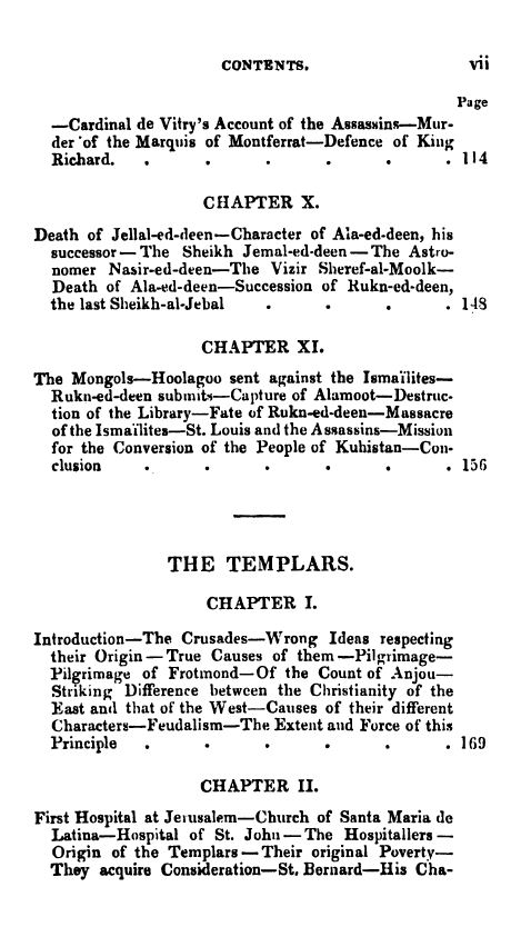 [Contents 3 of 7] from Secret Societies of the Middle Ages by Thomas Keightly