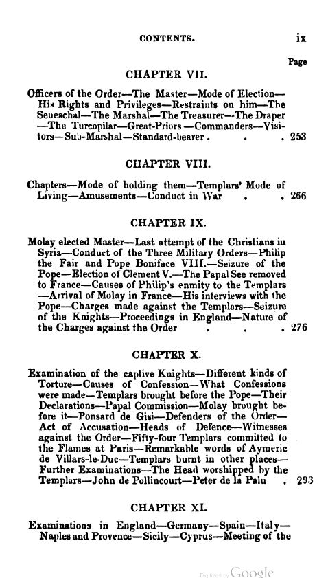 [Contents 5 of 7] from Secret Societies of the Middle Ages by Thomas Keightly