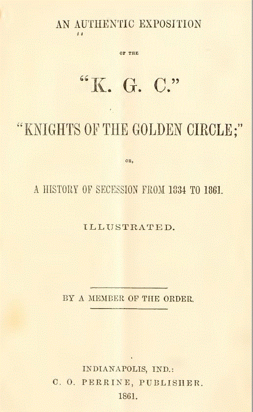 [Book Cover] from Expose of the K.G.C. by Member Knight