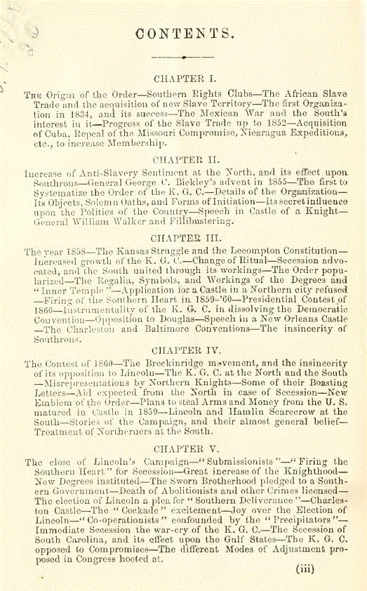 [Book Cover] from Expose of the K.G.C. by Member Knight