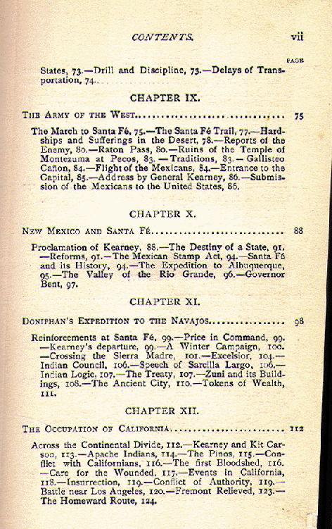 [Contents, page 3 of 8] from The War with Mexico by H. O. Ladd