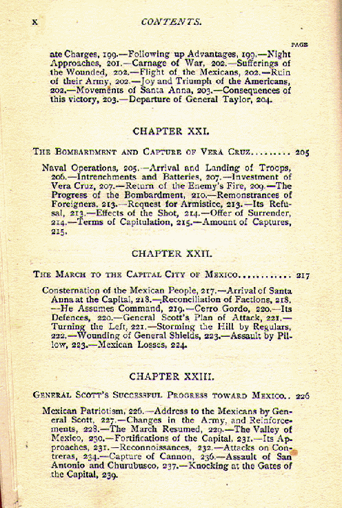 [Contents, page 6 of 8] from The War with Mexico by H. O. Ladd