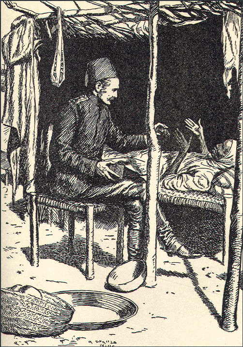 Gordon with sick woman