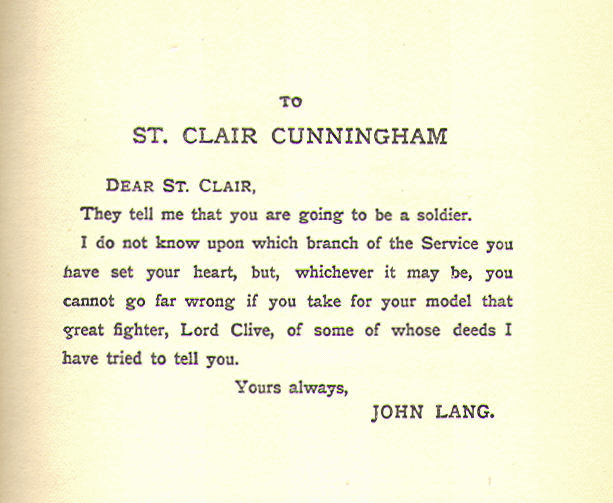 [Dedication Page] from The Story of Lord Clive by John Lang
