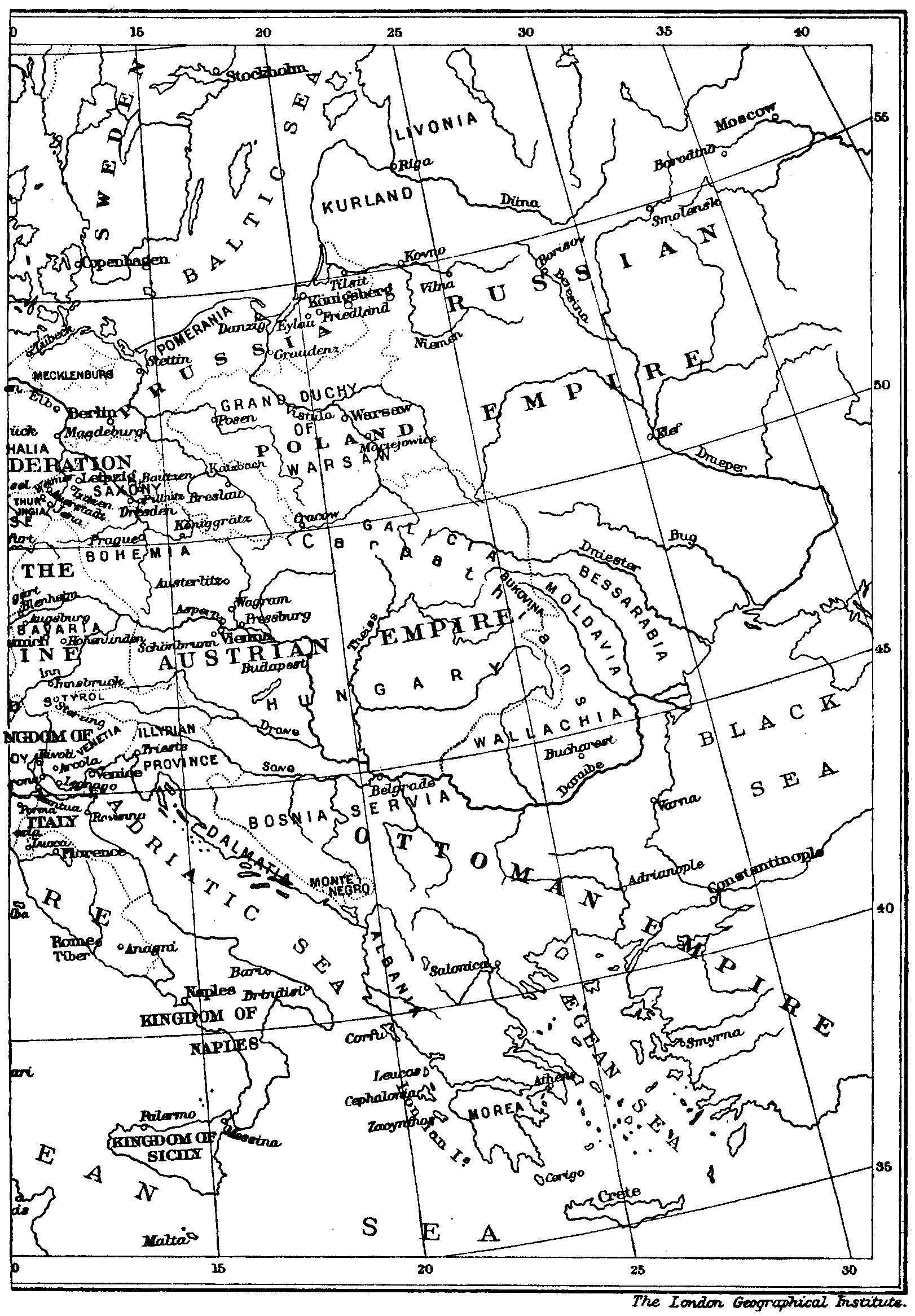 Map of Eastern Europe East Europe