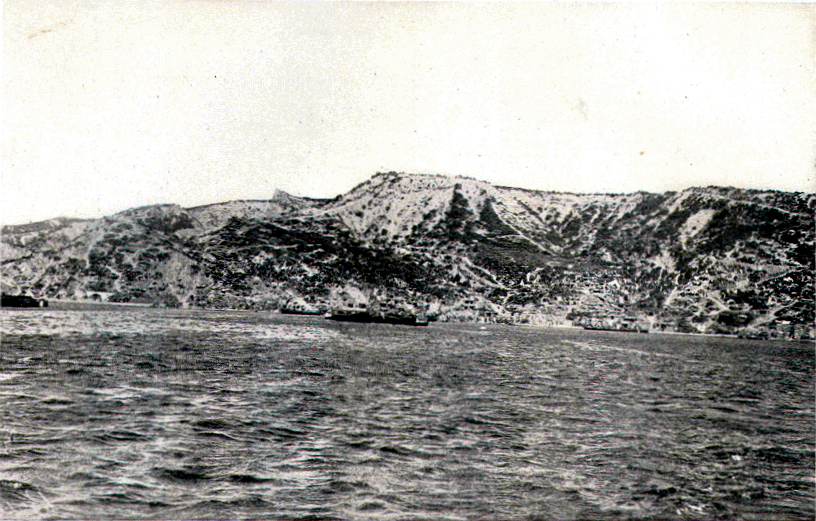 Anzac beach from ocean