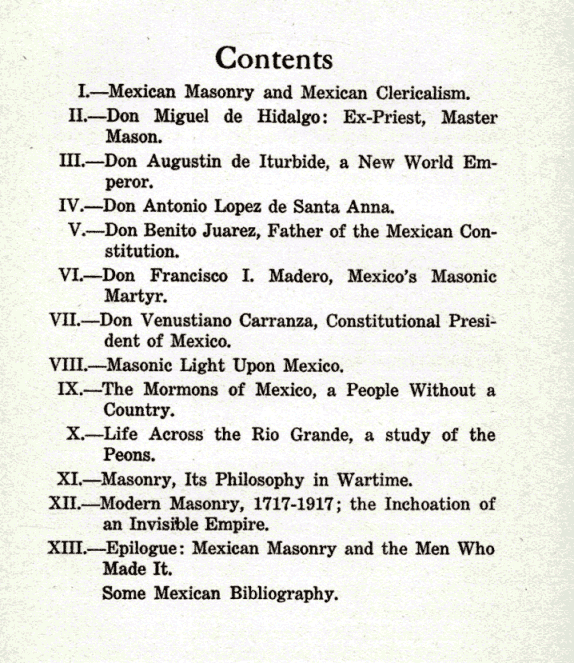[Contents] from Highlights: Mexican Revolution by J. L. McLeish