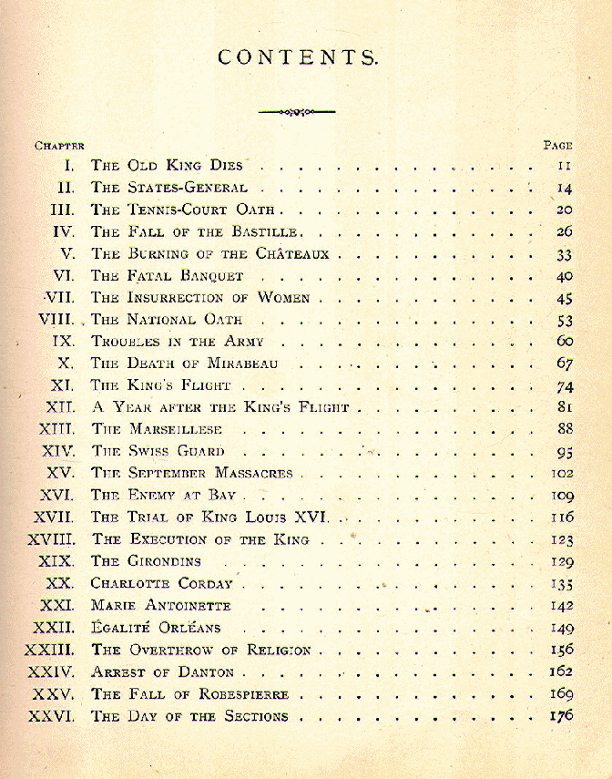 [Contents] from Stories of the French Revolution by Walter Montgomery