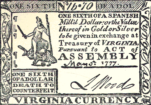 Virginia currency Virginia currency
