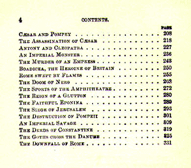 [Contents, Page 2 of 2] from Historical Tales - Roman by Charles Morris