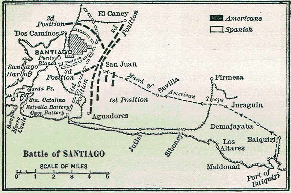 Plan of the Battle of Santiago
