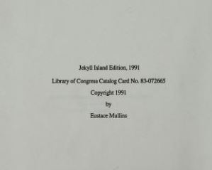 [Dedication] from Secrets of the Federal Reserve by Eustace Mullins