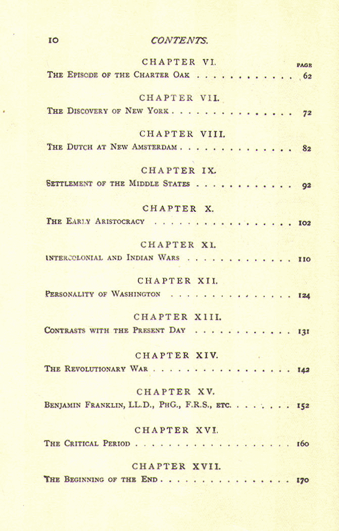 [Contents, Page 2 of 4] from Comic History of the U.S.A. by Bill Nye