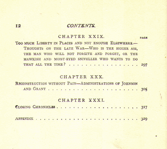 [Contents, Page 4 of 4] from Comic History of the U.S.A. by Bill Nye
