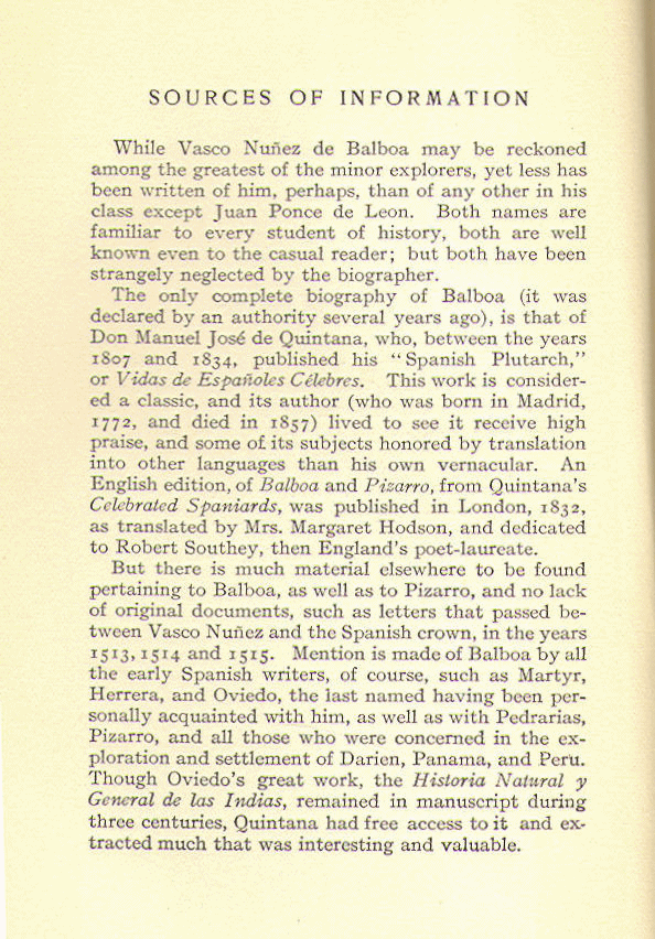 [Sources] from Vasco Nunez de Balboa by Frederick Ober