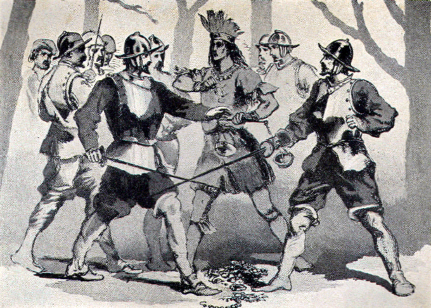 Spaniards quarrel over gold