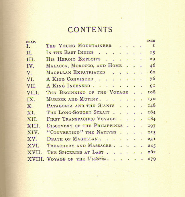 [Contents] from Ferdinand Magellan by Frederick Ober