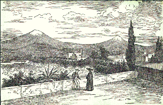 The volcanoes, from Tacubaya.