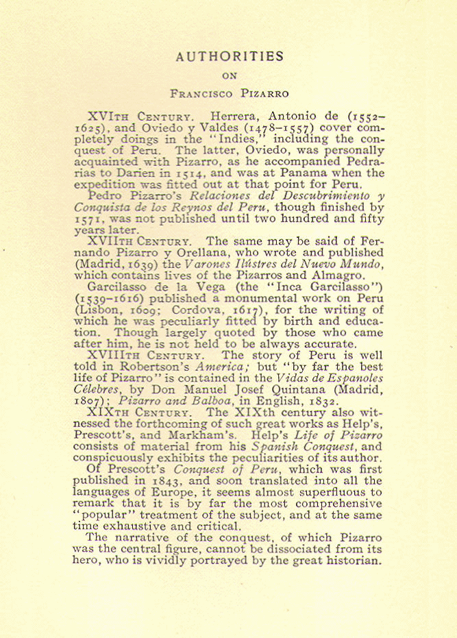 [Sources] from Francisco Pizarro by Frederick Ober