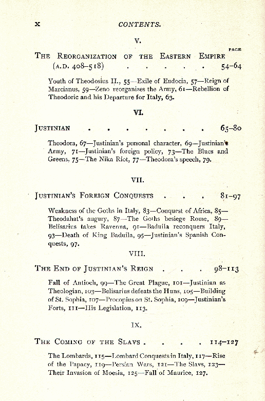 [Contents, Page 1 of 6] from The Byzantine Empire by C. W. C. Oman