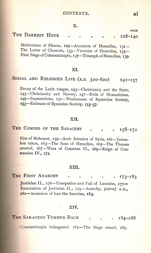 [Contents, Page 1 of 6] from The Byzantine Empire by C. W. C. Oman