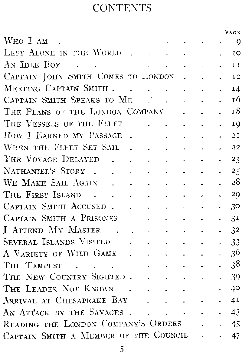 [Table of Contents Page 1 of 4] from Richard of Jamestown by James Otis