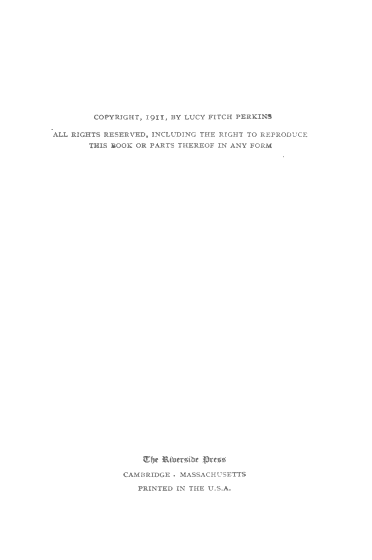 [Copyright Page] from Dutch Twins by Lucy F. Perkins