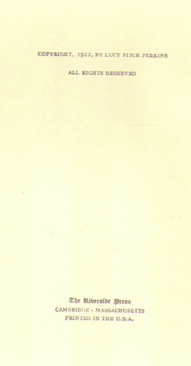 [copyright Page] from Swiss Twins by Lucy F. Perkins