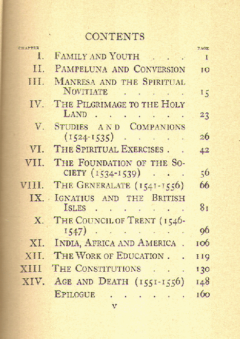 [Contents] from Saint Ignatius of Loyola by John Pollen