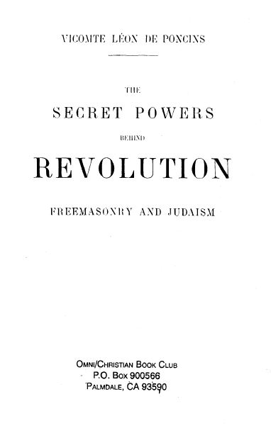 [Title Page] from Freemasonry and Judaism by Leon de Poncins