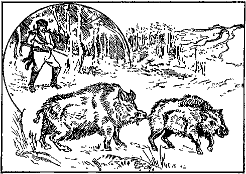 [Illustration] from Baron Munchausen by R. E. Raspe