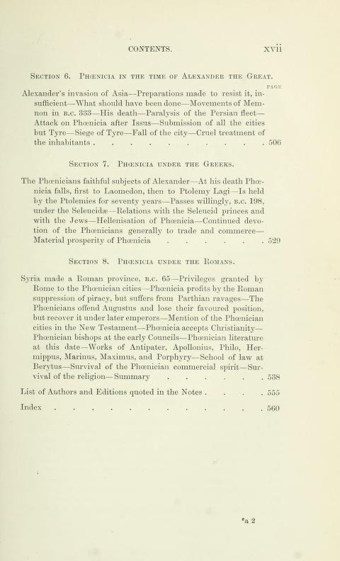 [Contents, Page 7 of 7] from History of Phoenicia by George Rawlinson
