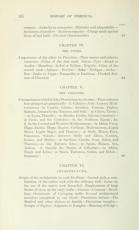 [Contents, Page 2 of 7] from History of Phoenicia by George Rawlinson