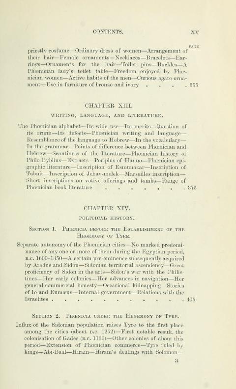 [Contents, Page 5 of 7] from History of Phoenicia by George Rawlinson
