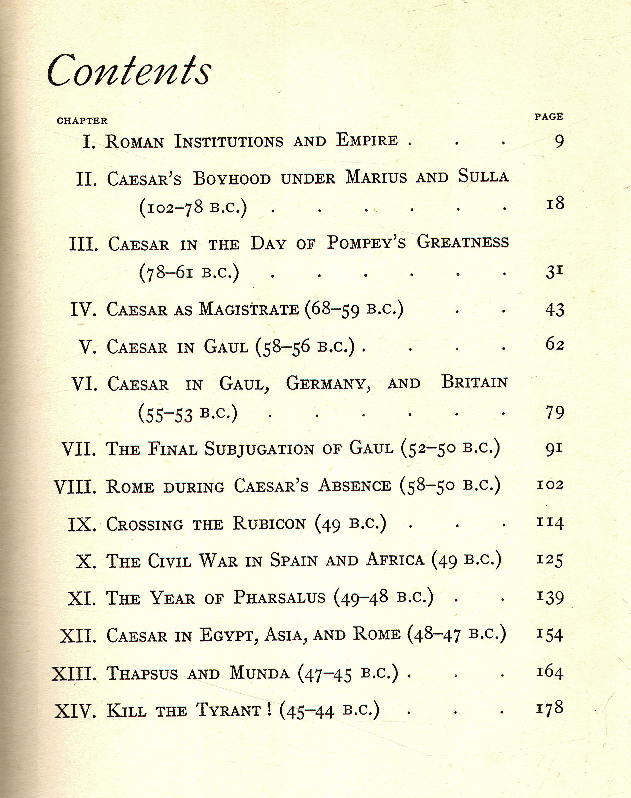 [Contents] from Julius Caesar by Ada Russell