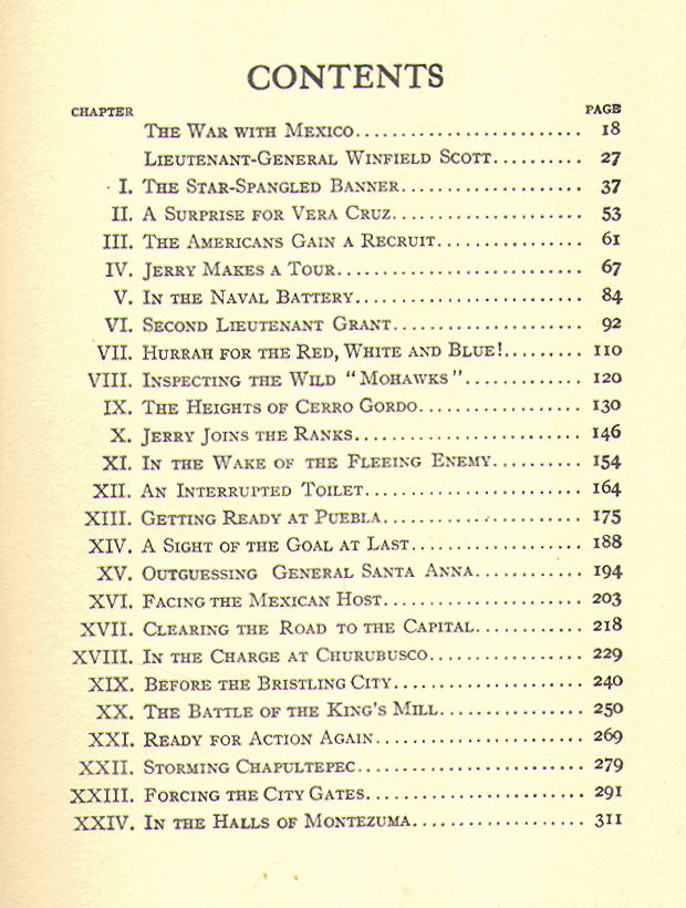 [Contents] from Into Mexico with General Scott by Edwin Sabin