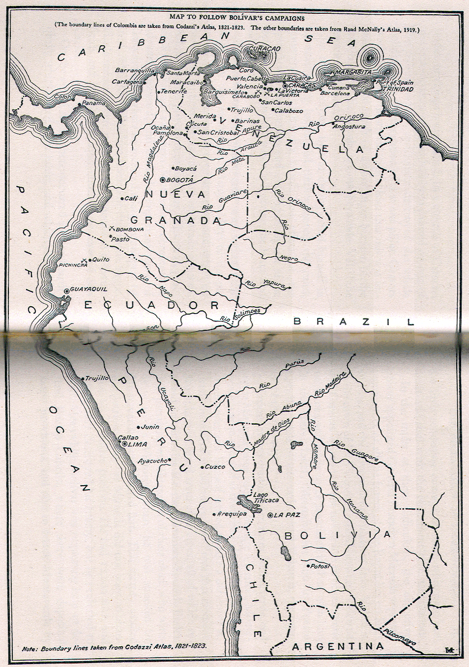 [Map] from Simon Bolivar by Guillermo Sherwell
