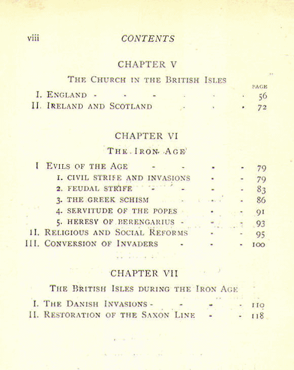 [Contents, Page 2 of 2] from Church - Early Middle Ages by Notre Dame