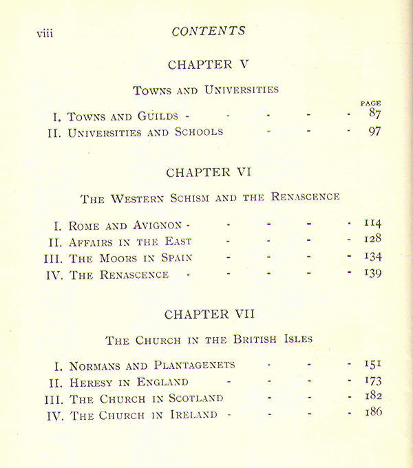 [Contents, Page 2 of 2] from Church - Later Middle Ages by Notre Dame