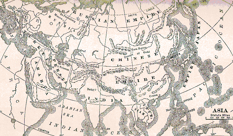 Map showing the countries crossed by the Polo