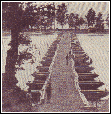 A pontoon bridge