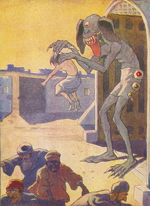 Sindbad and the monster