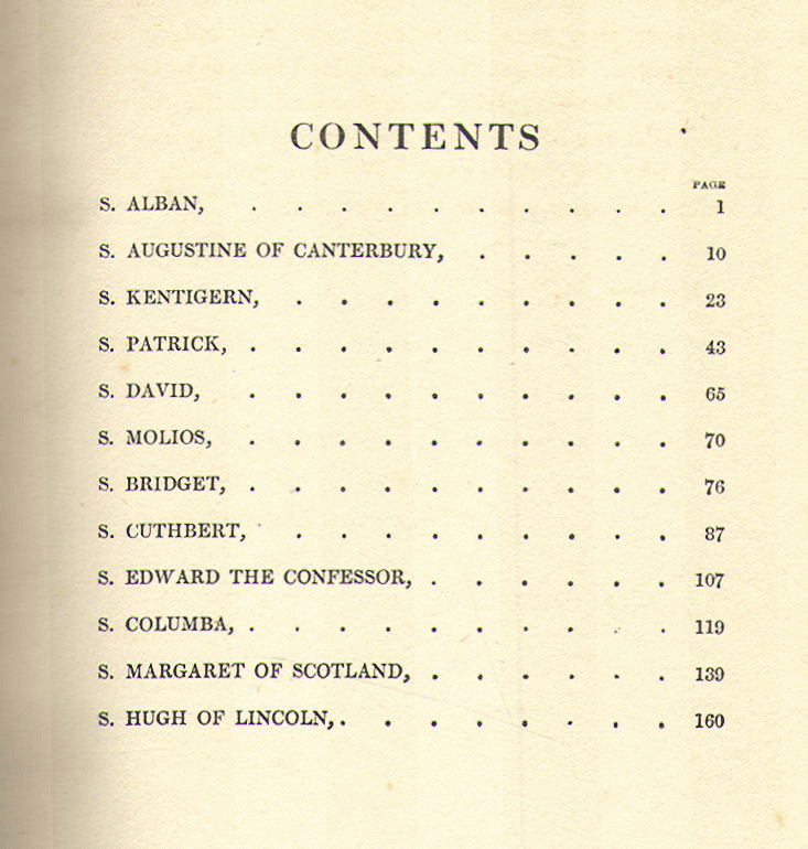 [Contents] from Our Island Saints by Amy Steedman